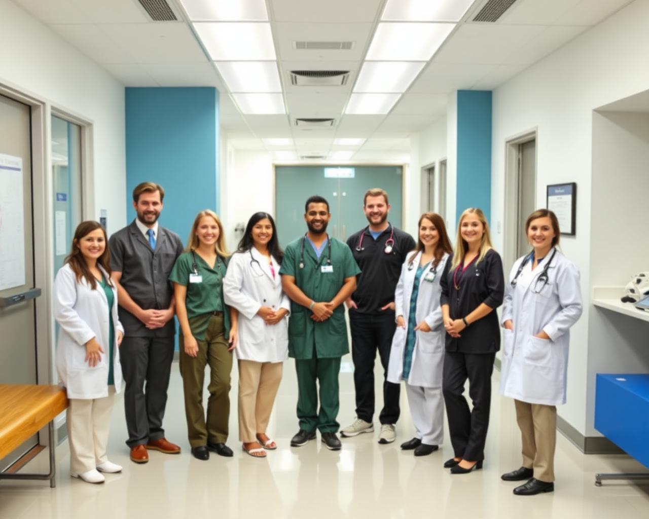 Professional healthcare team in a welcoming medical environment